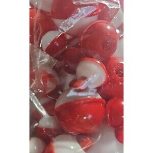 FISHING 34 Bobbers Red White Plastic SNAP ON FLOAT Assorted Sizes New